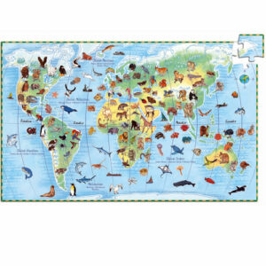 PLANISFERO CON ANIMALI - Puzzle 100 pz