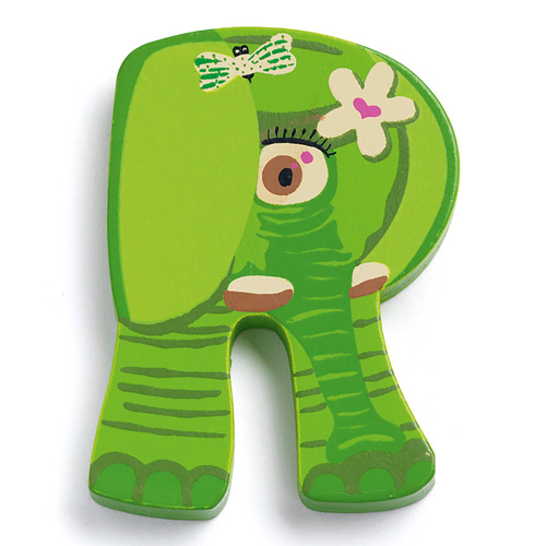 lettera R decorativa in legno