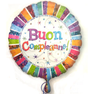 PALLONCINO IN MYLAR - BUON COMPLEANNO! olografico
