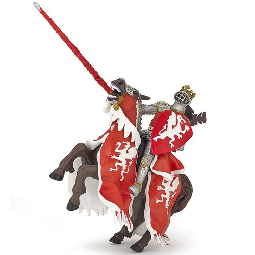 RE DEL DRAGO ROSSO CON LANCIA A CAVALLO