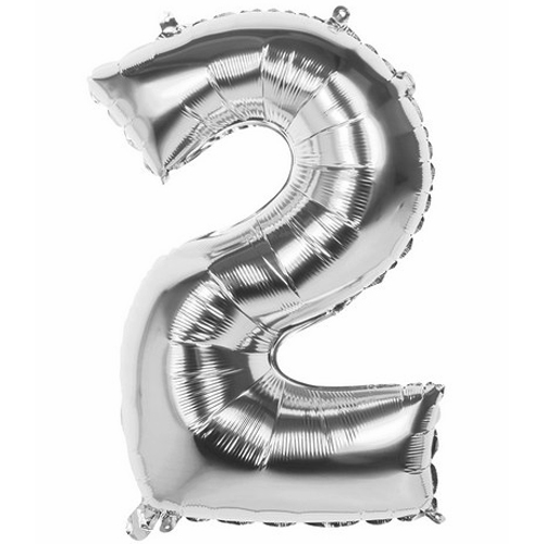 PALLONCINI IN MYLAR ARGENTO - NUMERI  ALTI 86 cm - immagine 3